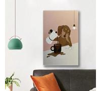 XPFSGDKR Tableau sur toile, motif teckel amusant, décoration murale bohème pour la cuisine (40 x 50 cm/sans cadre)