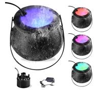 XPJBKC Chaudron Halloween, Chaudron Halloween avec Fumée, Chaudron de Sorcière D'halloween avec Brumisateur, Chaudron Sorcière avec 12 LED de Lumières Multicolores, pour Halloween