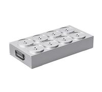 XPLKQXE Étagère À Épices, 2 Ou 3 Niveaux en Acier Inoxydable Support Organisateur D'épices, Présentoir Incliné pour Plan Travail Ensemble Contenants(Silver-B,57.5x28.5x10.5cm/4pcs)