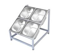 XPLKQXE Station Garniture À Pizza en Acier Inoxydable, Conteneur Préparation Alimentaire Distributeur Condiments pour Cuisine(Silver-A,34x38x25cm/1set)