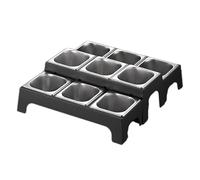 XPLKQXE Station Garniture pour Pizzas, en Acier Inoxydable Station Préparation Alimentaire, Ensemble Porte-épices Professionnel avec Récipients Amovibles(Silver-A,9 grids/10cm)