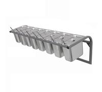 XPLKQXE Station Garniture pour Pizzas, Fixation Murale Ensemble Bacs Buffet, Support Rangement pour Épices en Acier Inoxydable pour Ingrédients(F,83x25x23cm/2set)