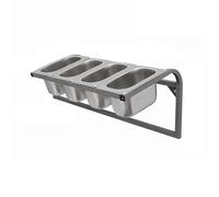 XPLKQXE Station Garniture pour Pizzas, Fixation Murale Ensemble Bacs Buffet, Support Rangement pour Épices en Acier Inoxydable pour Ingrédients(A,50x25x23cm/1set)