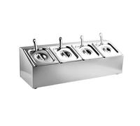 XPLKQXE Station Préparation pour Pizzas avec Couvercles, Plateaux À Compartiments Organiseur À Condiments, en Acier Inoxydable Bacs Alimentaires(47.8x22.3x22.2cm/3set)