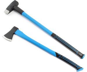 XPOtool Jeu Hache à fendre et Hace merlin – tête de 1,5 kg et 3,6 kg – 860 mm / 910 mm – Manche en Fibre de verre, Lame en Acier au carbone – Fendeur de bois de chauffage, Sylviculture, Jardin, Campin