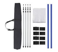 XPOtool Kit Bache de Protection Anti-poussière 4x10m Perche télescopique réglable en Hauteur 1,5-3,9m Chantier Kit Rénovation Fermeture Éclair Paroi de séparation Meubles