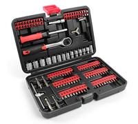 XPOtool Kit de clés à douille et bits 130 pcs avec cliquet réversible 6,3mm (1/4") Set avec 104 bits