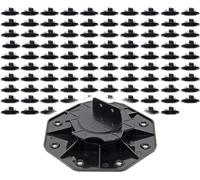 XPOtool Lot de 100x Plots de terrasse – Charge 2700 kg – Hauteur réglable 18-25 mm – en PP – Pieds de support pour Lames Dalles Lambourdes