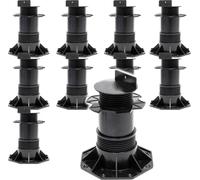 XPOtool Lot de 10x Plots de terrasse – Charge 2700 kg – Hauteur réglable 140-210 mm – en PP – Pieds de support pour Lames Dalles Lambourdes
