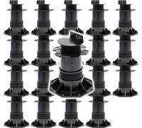 XPOtool Lot de 20x Plots de terrasse – Charge 2700 kg – Hauteur réglable 140-210 mm – en PP – Pieds de support pour Lames Dalles Lambourdes