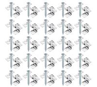 XPOtool Lot de 50 Clips en Acier fin - 40 x 24 x 7 mm - Hauteur serrage 7 mm - ET Lot de 60 Vis Hexagonales Autotaraudeuses T15 - 3,5 x 20 mm - Montage planchers lames terrasse, fixation invisible