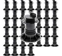 XPOtool Lot de 50x Plots de terrasse – Charge 2700 kg – Hauteur réglable 140-210 mm – en PP – Pieds de support pour Lames Dalles Lambourdes
