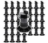 XPOtool Lot de 50x Plots de terrasse – Charge 2700 kg – Hauteur réglable 140-210 mm – en PP – Pieds de support pour Lames Dalles Lambourdes
