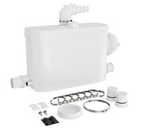XPOtool Pompe de relevage 3/1 avec Raccord latéral – 450 W – 475 x 154 x 306 mm – 6900 l/h – Refoulement 7,5 m/75 m – Pour Eaux usées chargées WC – Station de Pompage Assainissement