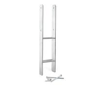 XPOtool Support de poteau galvanisé à chaud 101 x 600 mm, ancrage en H en acier au carbone, ancrage de poteau avec trous de perçage M10 x 130, sabot de poteau avec 2 entretoises