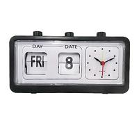 Xptieeck RéVeil MéCanique Nouveauté Horloge à Rabat Horloge NuméRique de Bureau avec Calendrier Horloge DéCor à DéCor RéTro, Noir