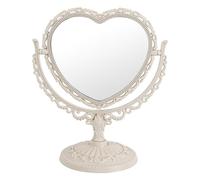 XPXKJ Miroir Vintage en Forme de cœur de 18 cm - Élégant Miroir de Maquillage de Bureau avec Double Face pivotant à 360 degrés pour Une décoration de Chambre Coquette