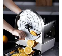 XQKXHZ Trancheuse Légumes Manuel Coupe Fruits Professionnel en Acier Inoxydable Coupe Oignons Tomates Chips 0.2-8mm Épaisseur Réglable avec Plateau pour Pommes de Terre Citron Orange Carotte Chou,A