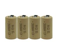 Xqscvqwfa Lot de 4 batteries rechargeables SC NiCad 2800 mAh compatibles avec Bosch Hitachi DeWalt Outils électriques Tournevis Batterie 1,2 V