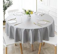 XQSSB Anti Huile Nappe pour Table Rectangulaire Anti Brûlure pour Un Mariage Un Restaurant Une Fête C Gris Argent 160cm Diamètre Rond