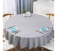 XQSSB Nappe Ciree Imperméable de Table Anti Chaud Antitache Anti Taches Tissu Motif Gris Diamètre Rond 200cm