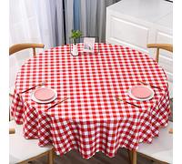 XQSSB Nappe Cirée Lavable Style Moderne Antitache Anti Chaud Impermeable Toile Cirée Sättige Beständige Diamètre Rond Rouge 200cm