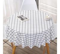 XQSSB Nappe Rectangulaire Toile Ciree Epaisse Anti PVC Chaud Nappes Imperméable etAnti Taches Diamètre Rond Blanc 140cm