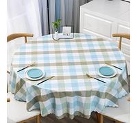 XQSSB Nappe Résistant Imperméable de Table Rectangulaire Anti Chaud Nappe Anti Taches Tissu Motif Diamètre Rond Bleu 140cm