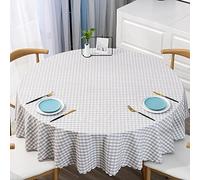 XQSSB Nappes Toile Cirée Rectangulaire Anti Chaud Nappe Rayure Imperméable et Anti Taches Café Léger 180cm de Diamètre Rond