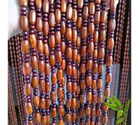 Xrdbfd Rideau De Porte Perlé, Rideau De Perles À Brins pour Portes, Rideau De Perles en Bois De Bambou Naturel, Rideau pour Porte Décoratif Suspendu, Panneaux Anti-Mouches,60strands-120x190cm