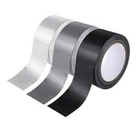 XREE 3 Rouleaux Ruban Renforcé, 5 cm x 25 m Ruban Adhésif Toilé Fort Duct Tape Ruban Toilé Américain Déchirable à la Main pour Relier Sceller Regrouper (Gris, Noir, Blanc)