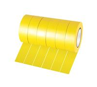Xrkuu Lot de 6 rouleaux de ruban adhésif électrique jaune 18 mm x 10 m en PVC étanche et puissant pour projets de fils, isolation et réparation de fils cassés