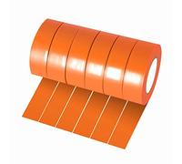 Xrkuu Lot de 6 rouleaux de ruban adhésif électrique orange 18 mm x 10 m en PVC étanche et puissant pour projets de fils, isolation et réparation de fils cassés