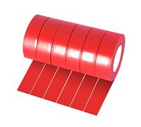 Xrkuu Lot de 6 rouleaux de ruban adhésif électrique rouge 18 mm x 10 m en PVC étanche et puissant pour projets de fils, isolation et réparation de fils cassés