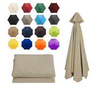 XRQBYUX 3.50M/8 Baleines Auvent de Remplacement pour Parasol de Jardin - Toile Anti UV 50+ en Polyester (Top Color, 6 Ribs-300cm)