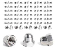 XRVRILE 100 Pièces Écrous Borgnes M6 en Acier Inoxydable 304 DIN 1587, Écrous Hexagonaux avec Capuchon, Écrous M6 Inox avec Boîte de Rangement