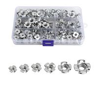 XRVRILE 160 Pièces Écrous à Frapper Assortiment M3-M10, Écrou Insert Bois à 4 Griffes en Acier Zingué, Insert Fileté pour Bois, Kit Écrou à Frapper pour Meuble, Bricolage et Plaques Métalliques
