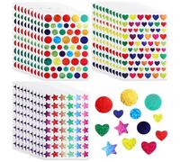 XRVRILE 1710 Pièces Gommettes Holographiques Set, Gommettes Autocollantes Étoiles Cœur Rondes, Stickers Brillants à Coller pour Loisirs Créatifs, Scrapbooking, Emballage Cadeau