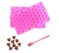 XRVRILE 2 Moules Bonbon en Silicone avec Pinceau, Moule à Bonbon Silicone, Mini Moules pour Chocolat, Glaçons, Bonbons, Fondant ou Bougie, Résistants à la Chaleur, Rose