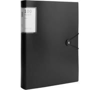 XRVRILE classeur avec autocollants d'index, classeur souple a4 avec pochette transparente 100 pochettes, dossier avec pochettes A4 étanche avec feuilles pour l'école et le bureau (noir)