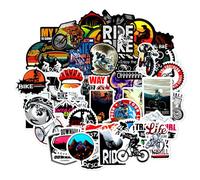 XRVRILE Pack de 50 Stickers Velo, Autocollant Velo, Bicycle Stickers Imperméables pour Ordinateurs Portables, Valises, Casques, Motos, Snowboards, Voitures, VTT, Vélos de Course, Casques, Gourdes