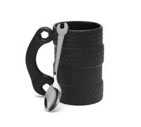XRVRILE Tasse de pneu de grande capacité 450 ml en céramique avec cuillère, tasse de pneu 3D grande tasse de voiture avec anse, tasses à café pour bureau, maison, mécanicien, pour hommes, amateurs de