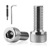XRXYMQ 100 Pièces Vis Cylindriques M4 x 10 mm Vis à Tête Cylindrique Acier Inoxydable A2 V2A Boulon à Six Pans Creux M4 Boulon Btr Allen et Embout pour Machines Industrielles Réparation de Meubles