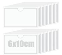 XRXYMQ 44 PCS Porte Caducee Voiture 10x6 cm Porte Etiquette Adhesif Transparent Pochette Autocollante Pare Brise Plastique pour protéger vos cartes Pochette Adhésive
