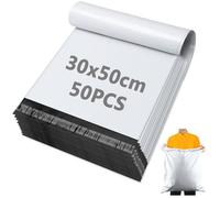 XRXYMQ 50 Pièces Pochette Sac d Envoie Colis Vinted 30 x 50 cm Sac Emballage Colis Vetement Auto Adhésives Imperméables pour Vêtements et Expédition de Textiles Transport Blanc