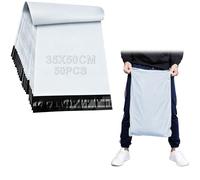 XRXYMQ 50 Pièces Pochette Sac d Envoie Colis Vinted 35 x 50 cm | Sac Emballage Colis Vetement Auto Adhésives Imperméables pour Vêtements et Expédition de Textiles Transport Blanc