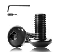 XRXYMQ 55 Pièces Vis M4 Noire Boulon M4x20 mm Vis Tête Bombée Vise Noir avec Cle Allen et Innensechskant Bit pour l'installation et Industriels