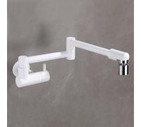 XSDSM Mitigeur Mural Cuisine Pivotant À 360 ° Robinet De Remplissage Pliable Double Mode En Laiton Monotrou Eau Froide Uniquement,Blanc