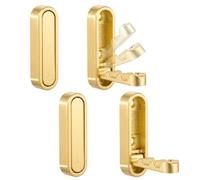 XSGTZMJ Lot de 4 crochets muraux pliables en alliage de zinc pour manteaux, écharpes, chapeaux, peignoirs, clés, sacs (doré)