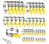 XSHAO 40 Pièces Collier Serrage Inox, 8-44mm Réglable Collier Durite avec ÉcrouPapillon Jaune pour Tuyau de Piscine Tuyau à Gaz D'arrosage Robinet Machines à Laver etc (8 tailles)